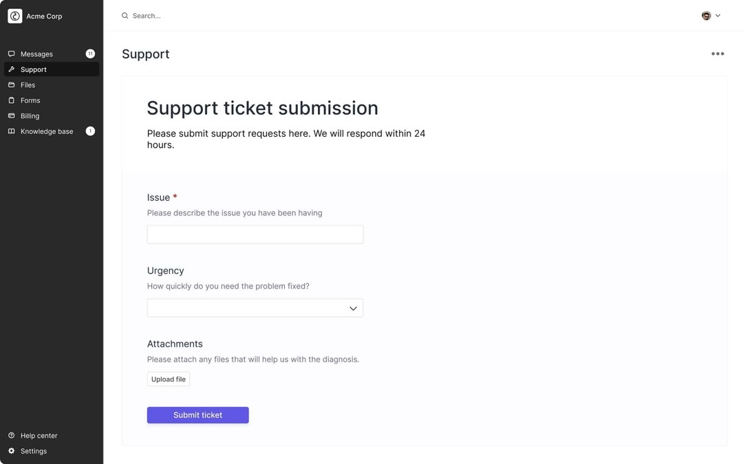 Support forms in Assembly